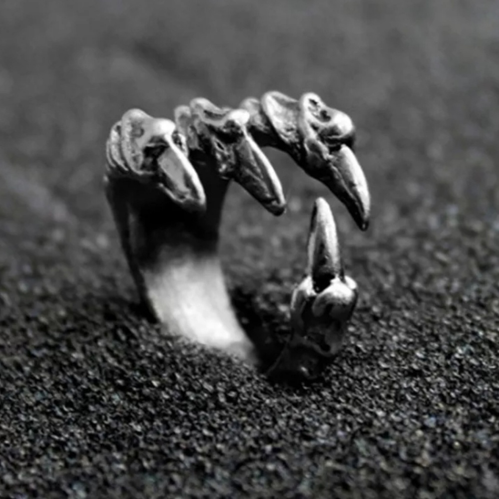 925 Sterling Silver Ring Dragon Claw STATEMENT - Picture 2 of 8